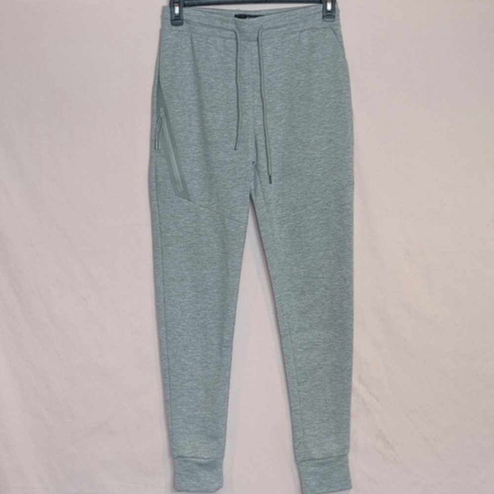 Oyster Guy Might Gray Zip Pocket Drawstring Waist Joggers size Small